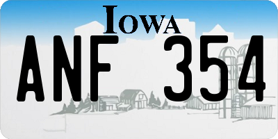 IA license plate ANF354