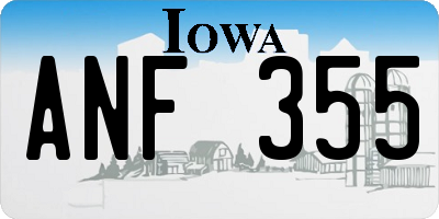 IA license plate ANF355