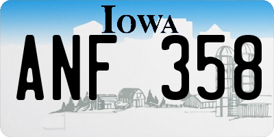 IA license plate ANF358