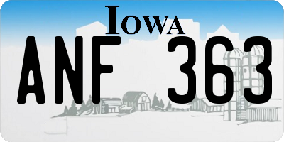 IA license plate ANF363