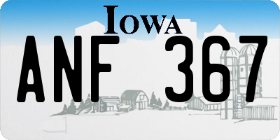 IA license plate ANF367