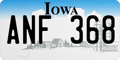 IA license plate ANF368