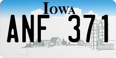 IA license plate ANF371