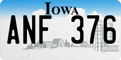 IA license plate ANF376
