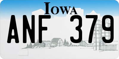 IA license plate ANF379