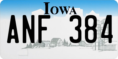 IA license plate ANF384