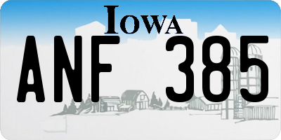 IA license plate ANF385