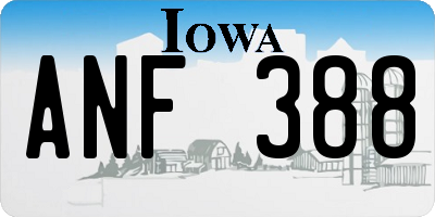IA license plate ANF388
