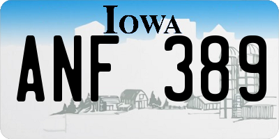 IA license plate ANF389