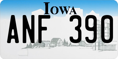 IA license plate ANF390