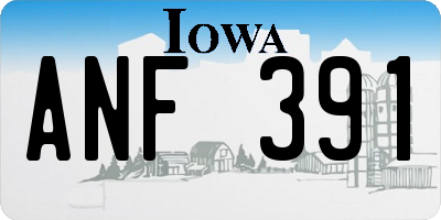 IA license plate ANF391