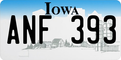 IA license plate ANF393