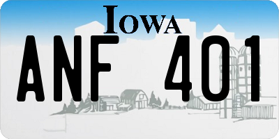 IA license plate ANF401