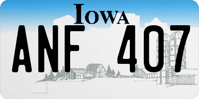 IA license plate ANF407