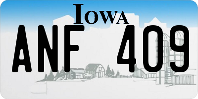 IA license plate ANF409