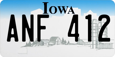 IA license plate ANF412