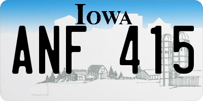 IA license plate ANF415