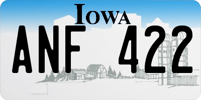 IA license plate ANF422