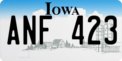 IA license plate ANF423