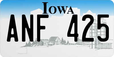 IA license plate ANF425