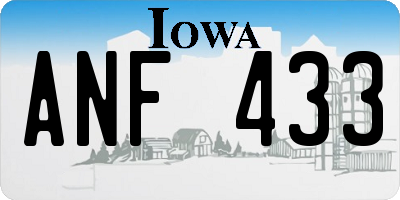 IA license plate ANF433