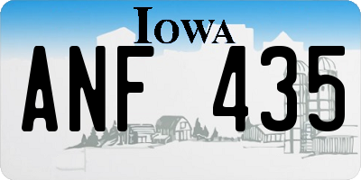 IA license plate ANF435