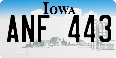 IA license plate ANF443