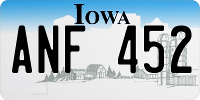 IA license plate ANF452
