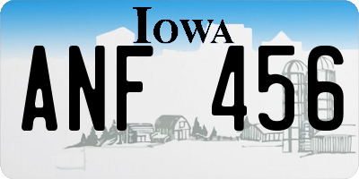 IA license plate ANF456