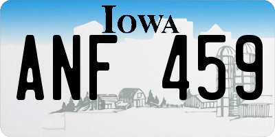 IA license plate ANF459