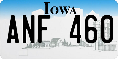IA license plate ANF460
