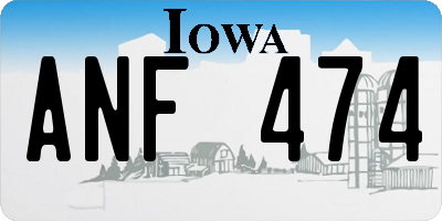 IA license plate ANF474