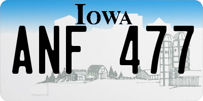 IA license plate ANF477
