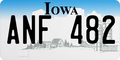 IA license plate ANF482