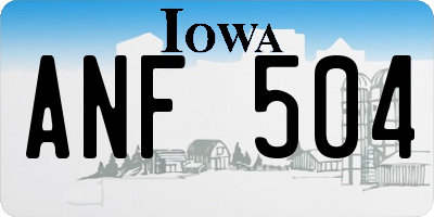IA license plate ANF504