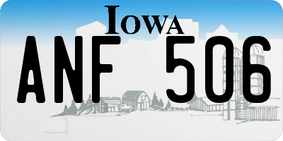 IA license plate ANF506