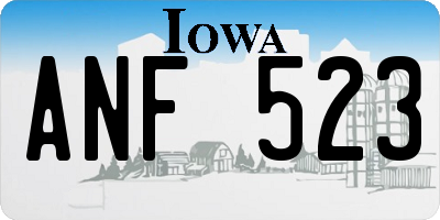 IA license plate ANF523