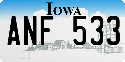 IA license plate ANF533
