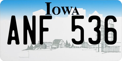 IA license plate ANF536