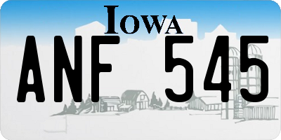 IA license plate ANF545