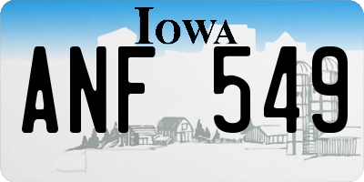 IA license plate ANF549