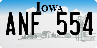 IA license plate ANF554