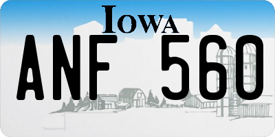 IA license plate ANF560