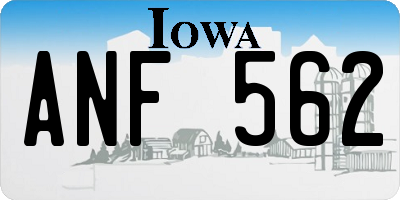 IA license plate ANF562