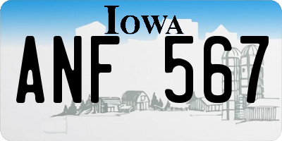 IA license plate ANF567