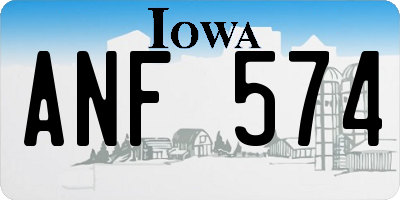 IA license plate ANF574