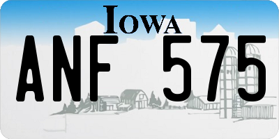 IA license plate ANF575