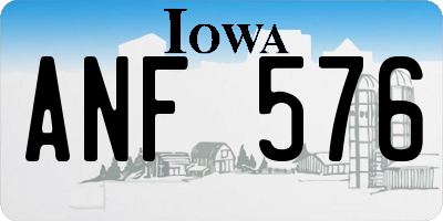 IA license plate ANF576
