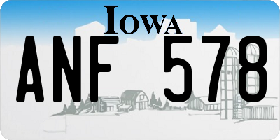 IA license plate ANF578