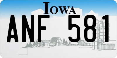 IA license plate ANF581